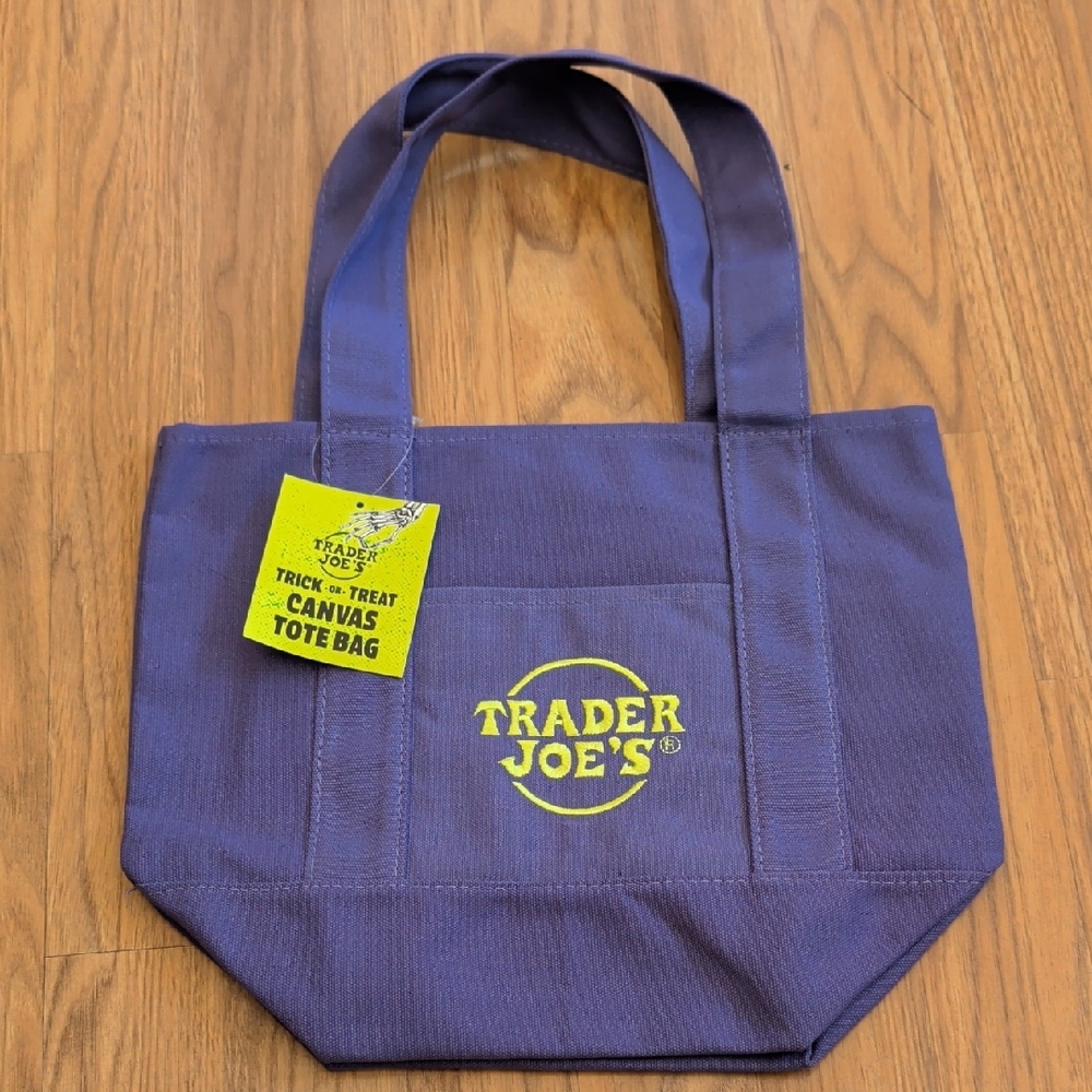 Trader Joe's Mini Tote Bag Purple NWT